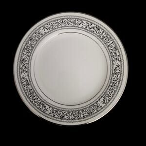 Noritake Prelude 7570 Bread Plates Set of 2 Ivory China Black Scroll Japan